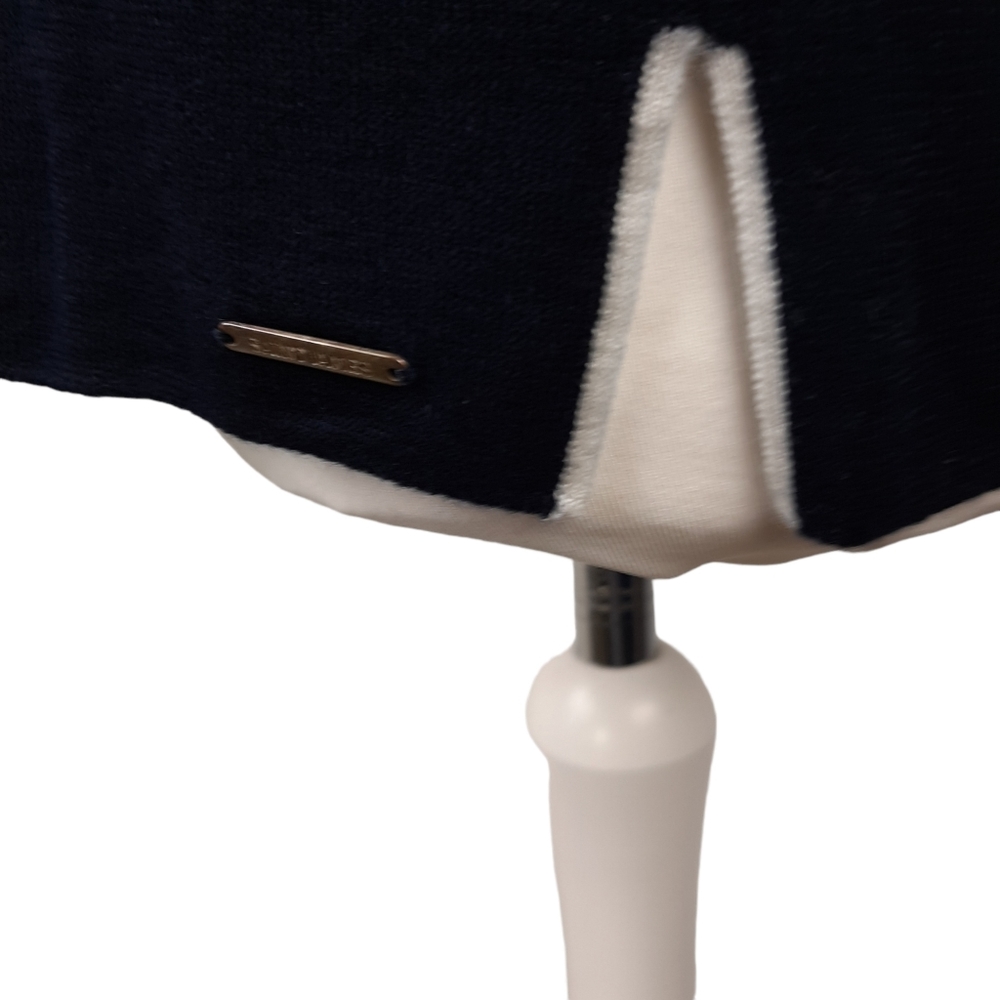 SAINT JAMES Women's Navy Blue 100% Wool Jumper UK Size 12 Contrast Trim Breton - Picture 10 of 15